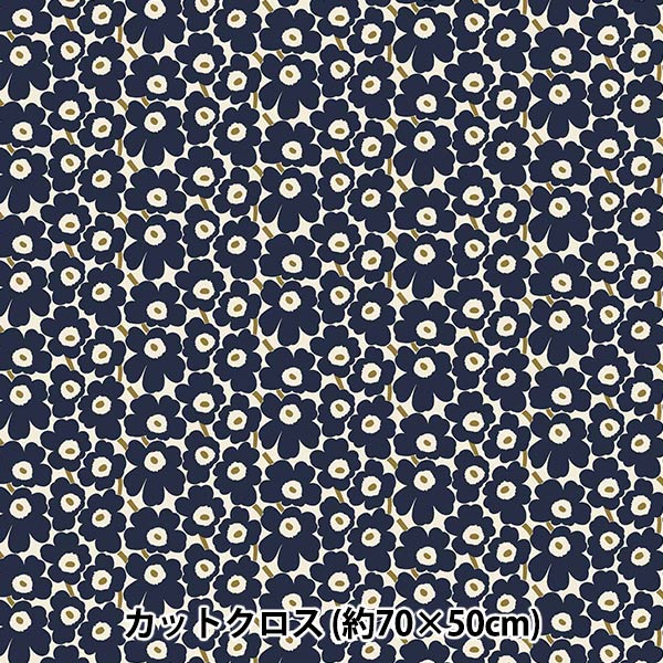 الأقمشة "ماريميكو ميني يونيكو" قماش مقطوع البحرية تقريبًا 70 سم × 50 سم C-071270-588''