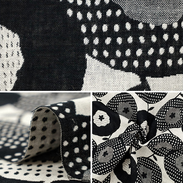 【数量5から】 生地 『う早この布 播州織 二重織ジャガード ベーグル ブラック UP5991-A』 COTTON KOBAYASHI コットンこばやし 小林繊維