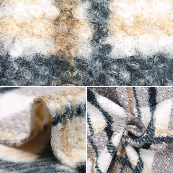 【数量5から】 生地 『カーリーウールライク ブラックブラウンチェック CRWLLK-4BKBRC』