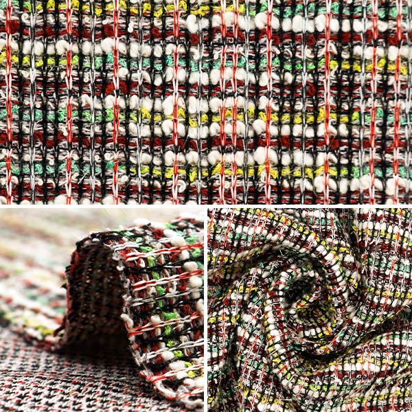 【数量5から】 生地 『ニットツイード レッド ZQ2360-1』 【ユザワヤオリジナル】