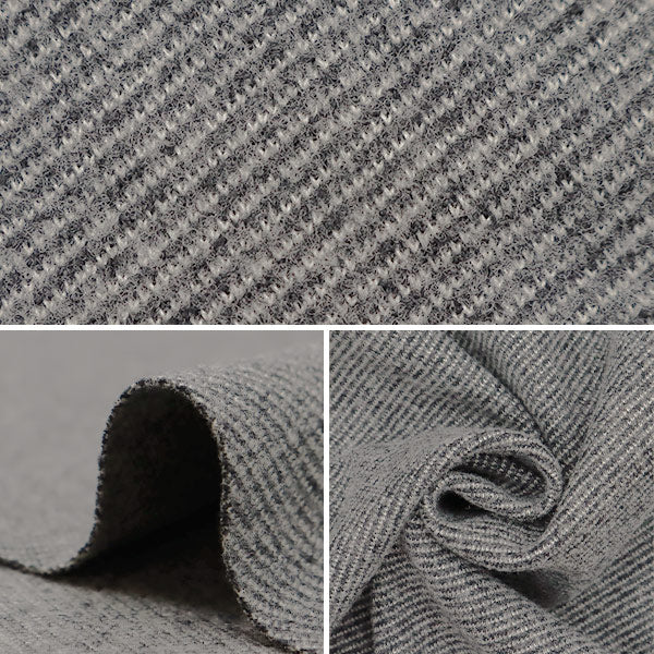 【数量5から】 生地 『ウールライク ポリエステル ストライプ チャコール WLLKP-ST-CH』