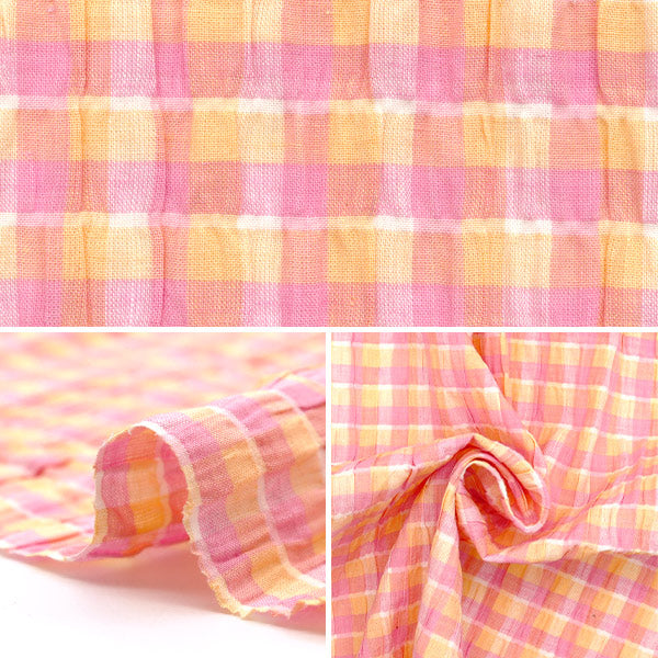 【数量5から】 生地 『先染めチェック シャーリング INCHEST-05PK』