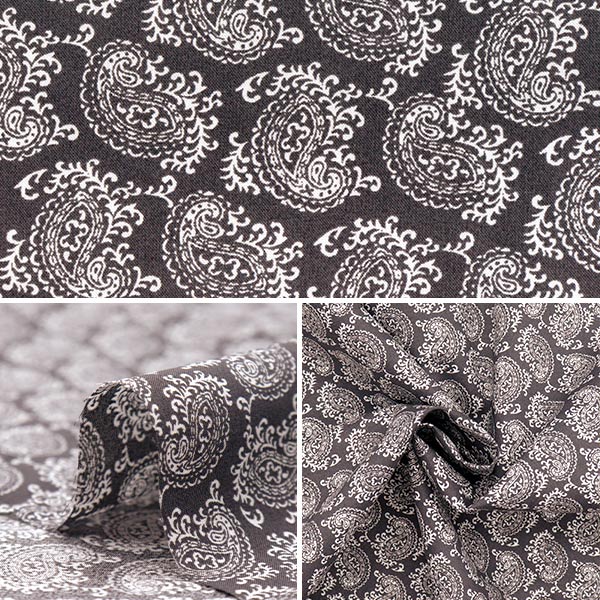 【数量5起】 織物 "60 loan印花pazley图案深灰色60la25 - sp - cgy" 【Yuzawaya原创】