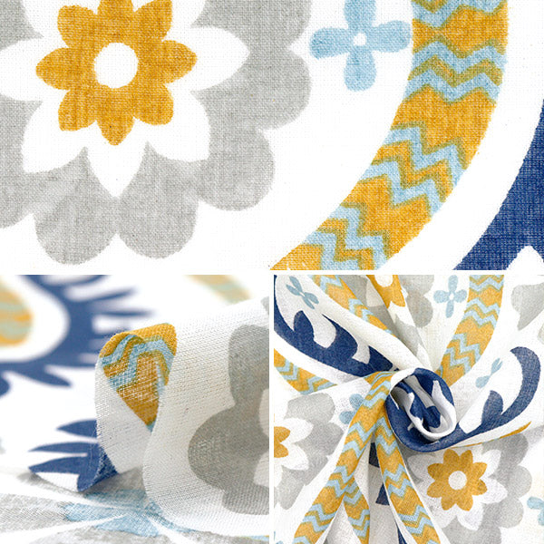 【数量5から】 生地 『インドボイルプリント ダマスクフラワー 2650108-BL』