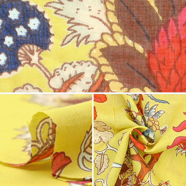 【数量5起】 織物 印度玻尔印花热带花卉2650102-YE"