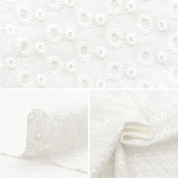 【数量5起】 織物 全棉蕾丝白色RAM-LACE-24"