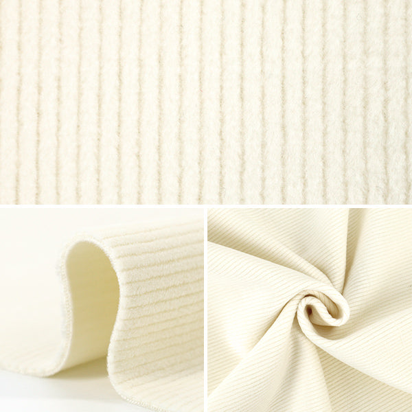 【数量5から】 生地 『コーデュロイ裏起毛 無地 オフホワイト COR25B-OW』