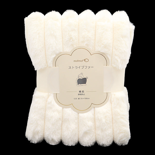 Tela "Fuera de rayas cortada Tela Milk White aproximadamente 70 cm x 100 cm C-SW-3-1ow"