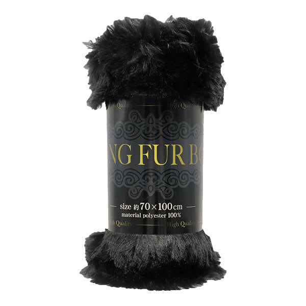 織物 “長皮草 剪布 黑色約70厘米x 100厘米C-7533-D"