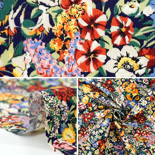 【数量5から】 生地 『リバティ・ファブリックス コーデュロイ コテージ・ガーデン 3635248-25A』 Liberty Japan リバティジャパン