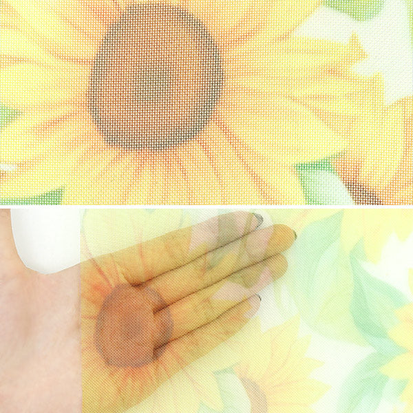 生地 『チュールプリントカットクロス ひまわり柄 約70cm×98cm C-TDP6260-03』 【ユザワヤオリジナル】