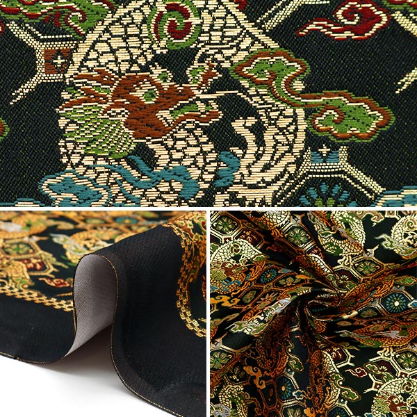 【数量5から】 生地 『金襴 洛レイ 黒 2-8433』