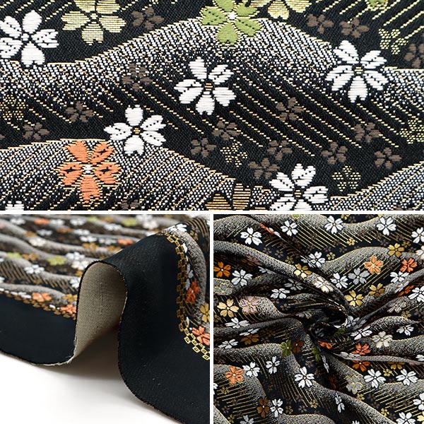 【数量5から】 生地 『金襴 洛レイ胴入 黒 2-9842』