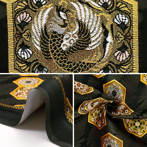 【数量5から】 生地 『金襴 洛レイ胴入2号 黒 2-11115』