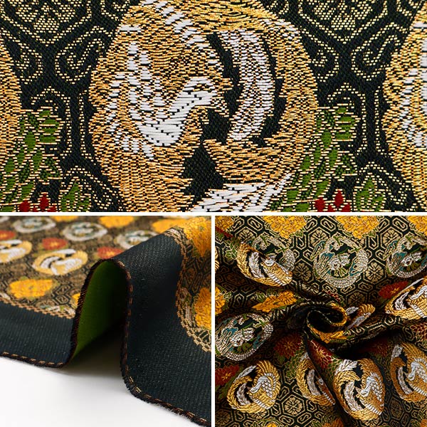 【数量5から】 生地 『金襴 洛レイ胴入4号 黒 2-10226-1』