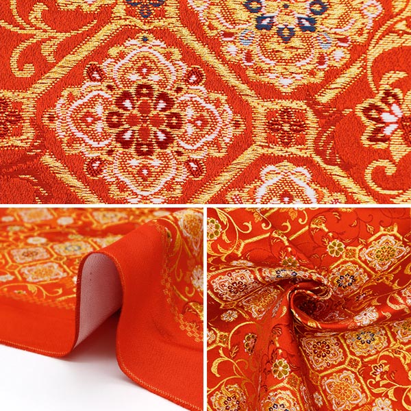 【数量5から】 生地 『金襴 洛レイ四丁2号 赤 18-10925』