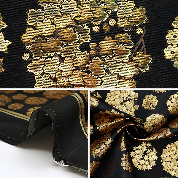 【数量5から】 生地 『金襴 琳派名物裂二丁 黒 2-11111』