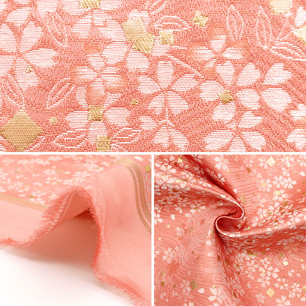 【数量5から】 生地 『金襴 琳派名物裂 上 朱鷺色 110-10845』