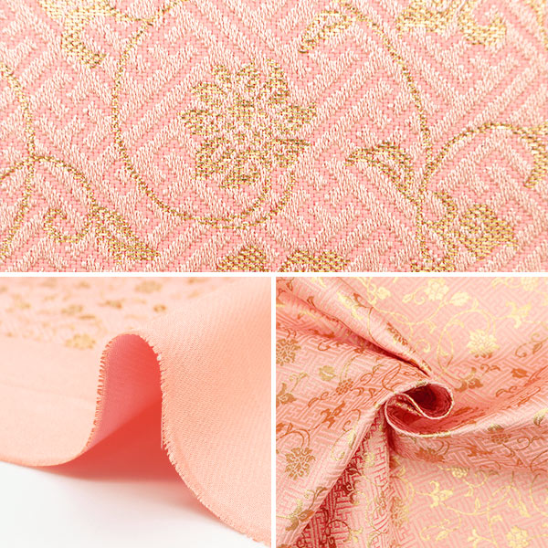 【数量5から】 生地 『金襴 古代 淡紅色 98-9032』