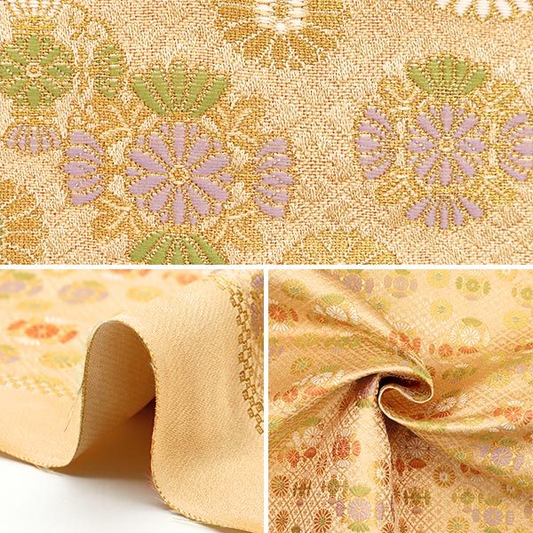 【数量5から】 生地 『金襴 洛レイ2号 支子色 74-10716』