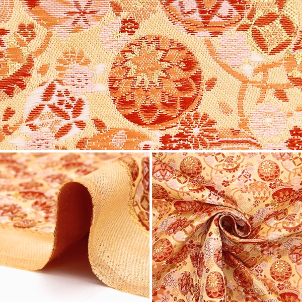 【数量5から】 生地 『金襴 洛レイ胴入 支子色 74-11090-A』