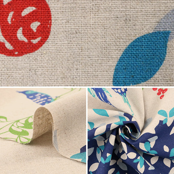 【数量5から】 生地 『エチノ スタンダード Bird Song 10D ネイビー』 KOKKA コッカ