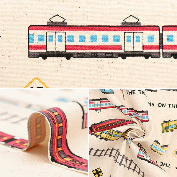 【数量5から】 生地 『オックス お気に入りシリーズ エレクトリックトレイン MOWF-145OW』