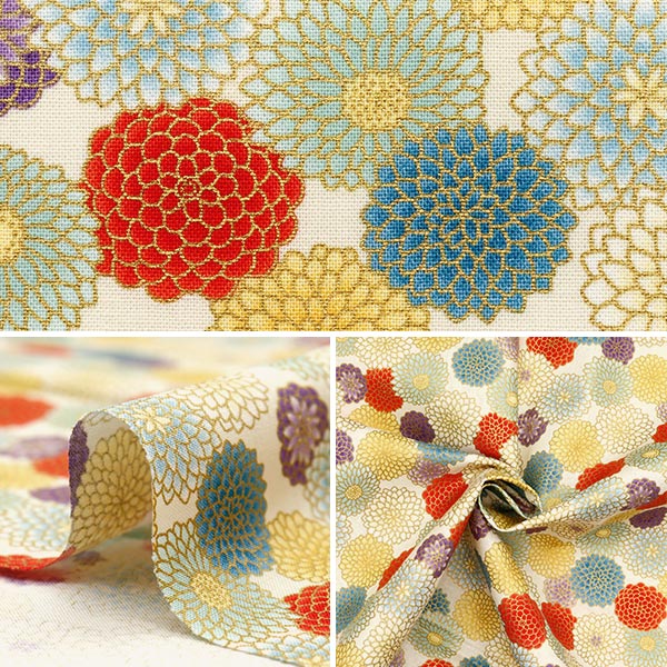 【数量5から】 生地 『シーチング 和柄 ラメ シロ AP32701-2A』