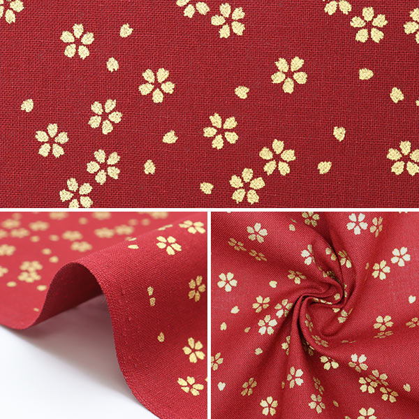 【数量5から】 生地 『シーチング 和柄ラメ 桜 紺色 88337-1-4』