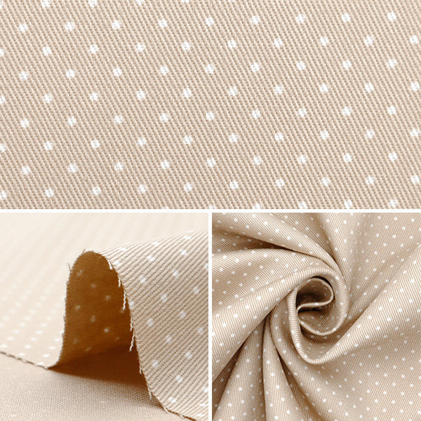 【数量5から】 生地 『ツイル 水玉プリント 小 サンド 88610-1-61』