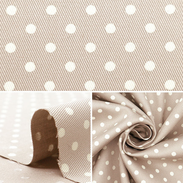 【数量5から】 生地 『ツイル 水玉プリント 中 スモークグレー 88610-5-62』