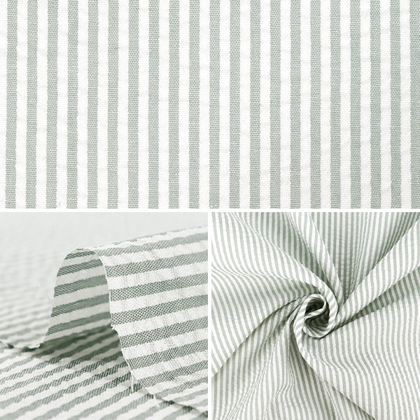 【数量5から】 生地 『サッカーストライプ グレー SUC-ST-1GY』