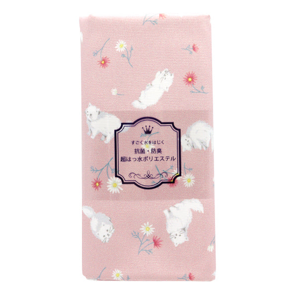 الأقمشة "البوليستر المضاد للبكتيريا ، مزيل الروائح الكريهة ، الفائقة المائية التي تصد الماء. قماش مقطوع تقريبا. 135 سم × 100 سم القط والزهرة الوردي C-HP-CA-PK"