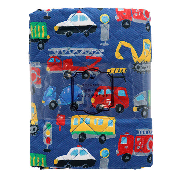 生地 『すごく水をはじく抗菌防臭超撥水ポリエステルキルト カットクロス 約128cm×80cm クレヨン車 ネイビー CQHP-SC-CR-NV』