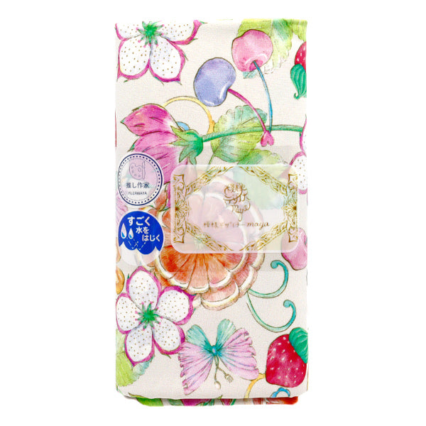 Tela "Super agua repelente"Poliéster Flor de fruta de la serie Maya del diseñador de patrones cortada Tela Aprox. 135 cm x 100cm Cinma-Hffl-MI"