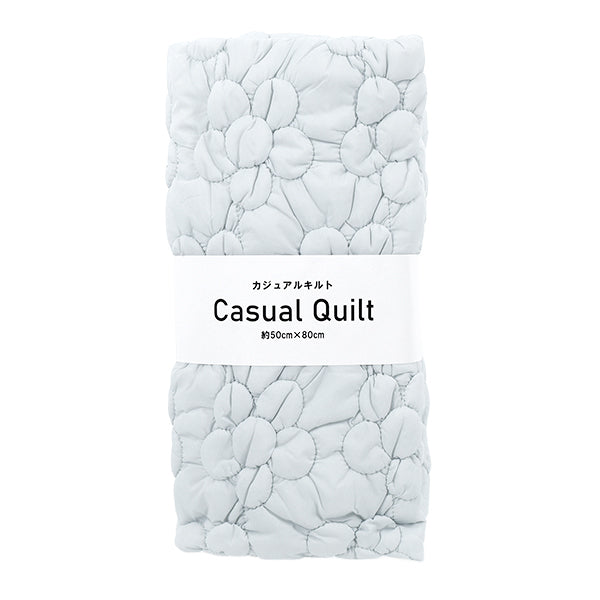 生地 『カジュアルキルトカットクロス フラワー大 約50×80cm ライトブルー CQ-CA-1LBL』