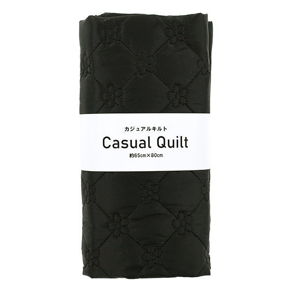 生地 『カジュアルキルトカットクロス フラワー小 約65×80cm ブラック CQ-CA-3BK』