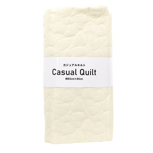 生地 『カジュアルキルトカットクロス ハート 約65×80cm ホワイト CQ-CA-4WH』