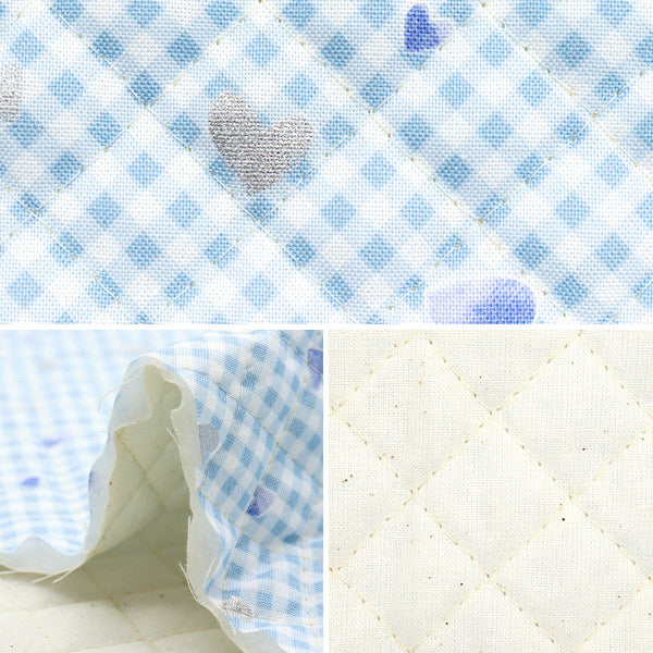 Fabric "Colorful Canvas"SheetingQuilt Sparkling Heart Cut Cloth Approx. 105 x 80cm Blue QCOCAN-HT-BL" KOKKA