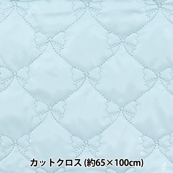 生地 『キルトカットクロス リボン柄 エナメル風 約65cm×100cm