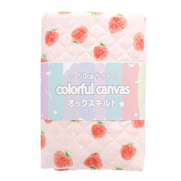 Fabric "Colorful Canvas" OxfordQuilt Strawberry Approx. 106 x 50cm Pink CQ-STAWB22B"