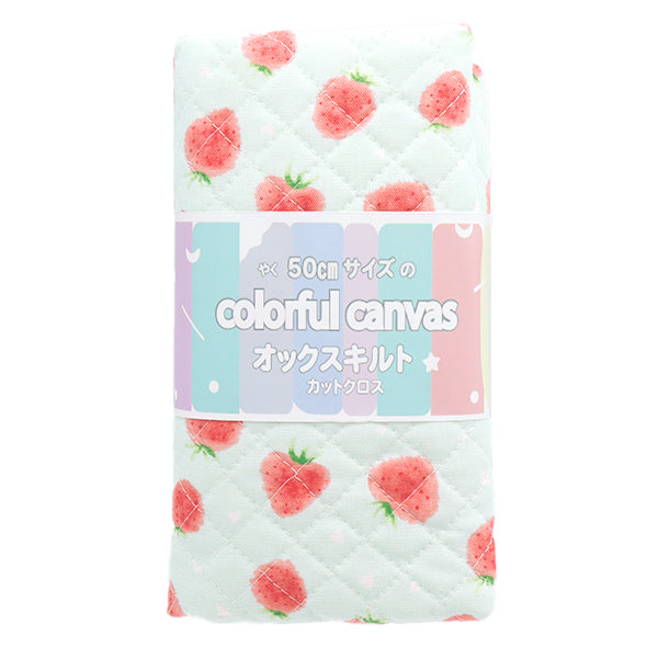 Fabric "Colorful Canvas" OxfordQuilt Strawberry Approx. 106 x 50cm Soft Mint CQ-STAWB22C"