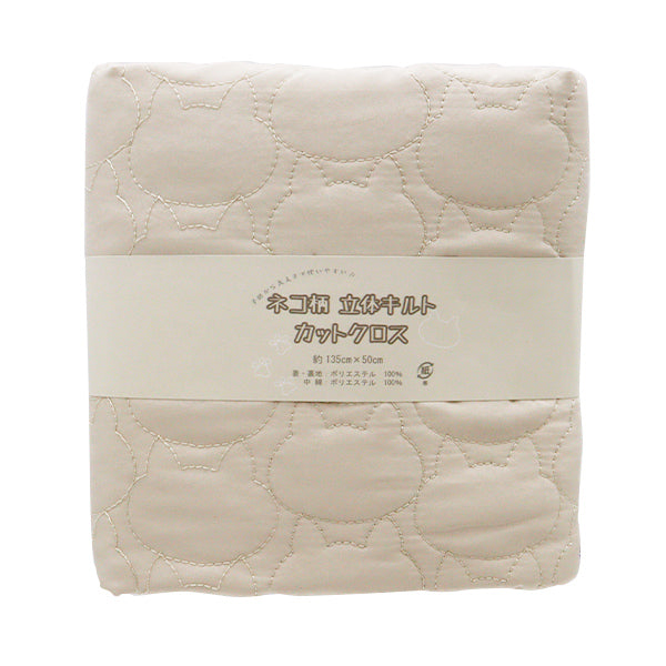 Tela "Patrón de gato edredón de tres dimensionescortada Tela Aproximadamente 135 cm x 50 cm de gato de blanco C-9504-6A"