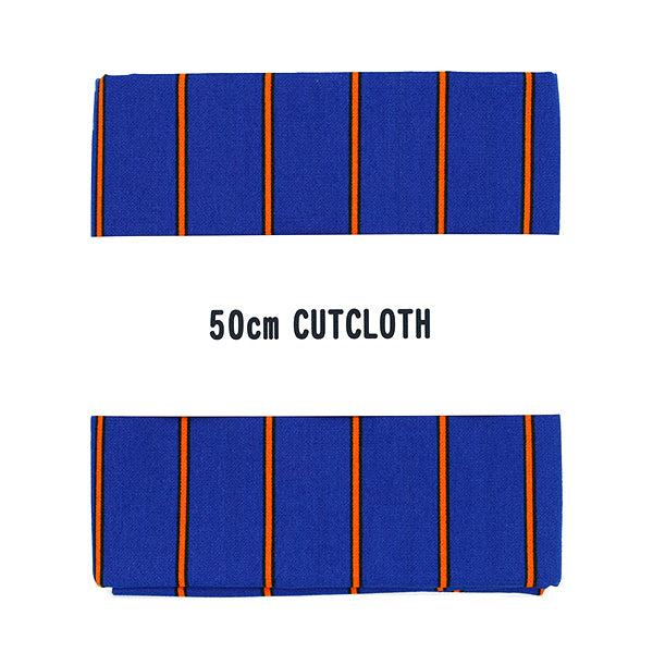 生地 『ブロード ユニフォームストライプ カットクロス 約110cm×50cm 青×オレンジ C-SP5400-F』