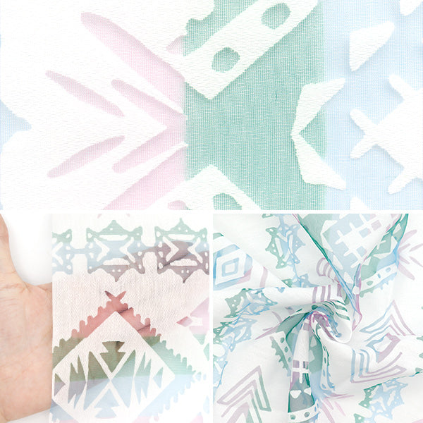 Tela "Ópalo" cortada Tela Aprox. 110 cm x 150 cm Patrón geométrico C-RAM-OB-2507"