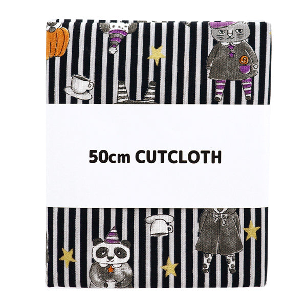 Tissu 『siège Stripe d'Halloween Tissu coupé Environ 110 cm x 50 cm noir C-YG-76020-1B" KOKKA