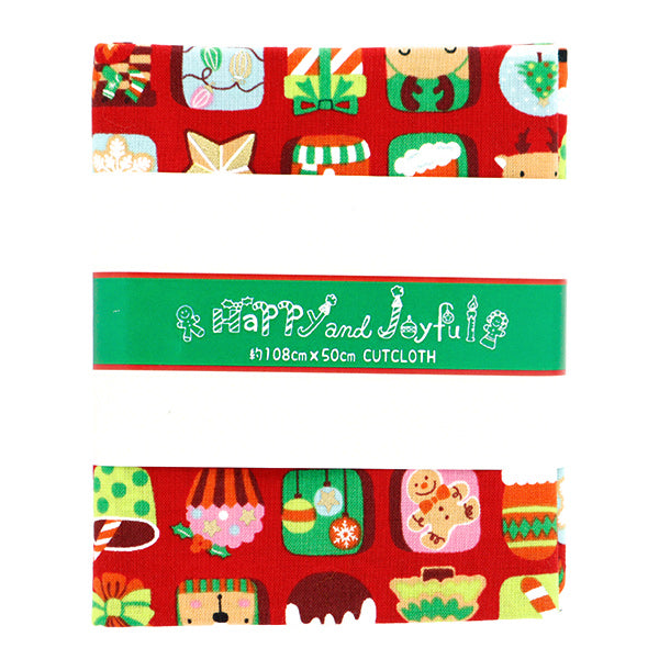 生地 『クリスマスプリント カットクロス ブロック 約108cm×50cm C-SO-57800-2B』