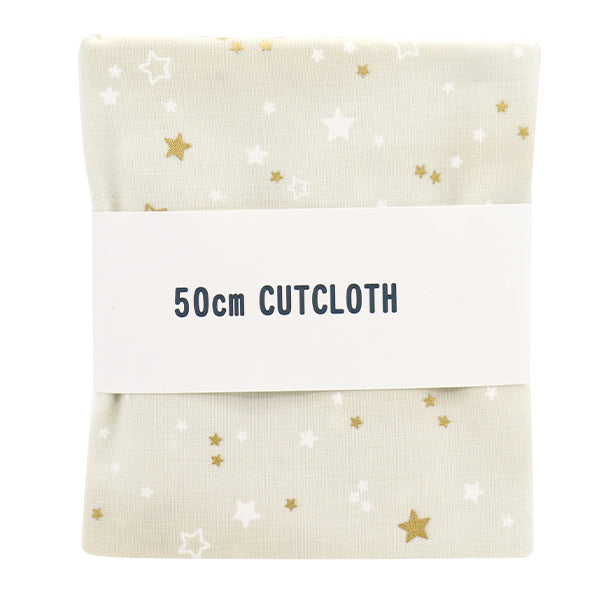 生地 『クリスマスプリント カットクロス 星ラメ 約110cm×50cm アイボリー C-SS-2404-1A』