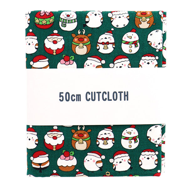 生地 『クリスマスプリント カットクロス シマエナガ 約110cm×50cm グリーン C-SS-2404-2C』