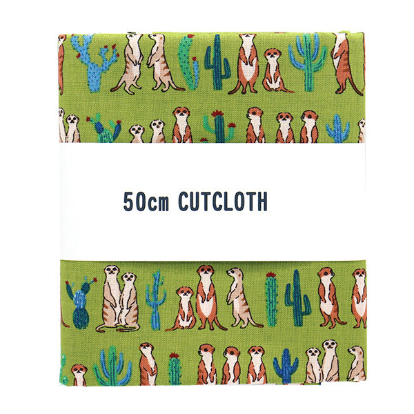 الأقمشة 『طبعة التخويف قماش مقطوع ميركات تقريبا. 110 سم × 50 سم جرين C-5050-5DGR